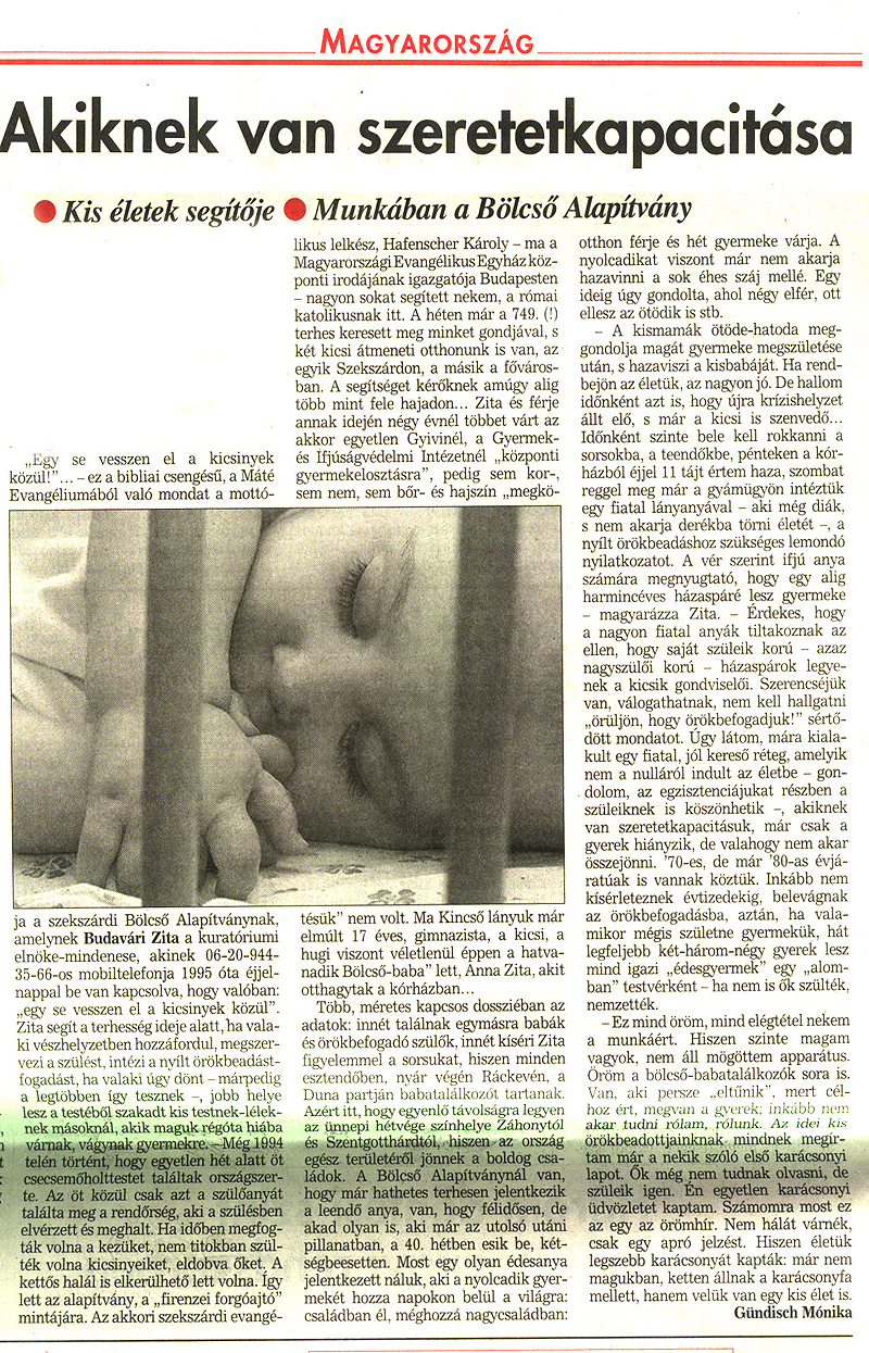Budavri Zita - Blcs Alaptvny - A nem vrt babk blcsje - rkbefogads
